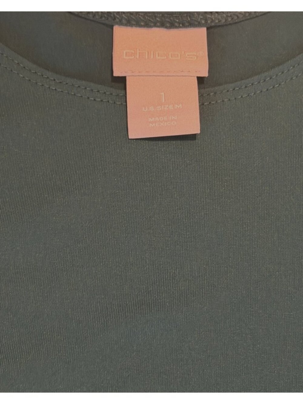 Chico's Hunter Green Wide Strap Stretch Business Traveler Tank Size Medium - Picture 4 of 6